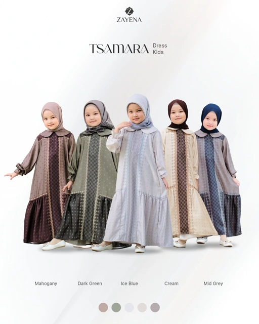 Image of Zayena - Dress Kids Tsamara Raya Series - Sarimbit Lebaran 2026
