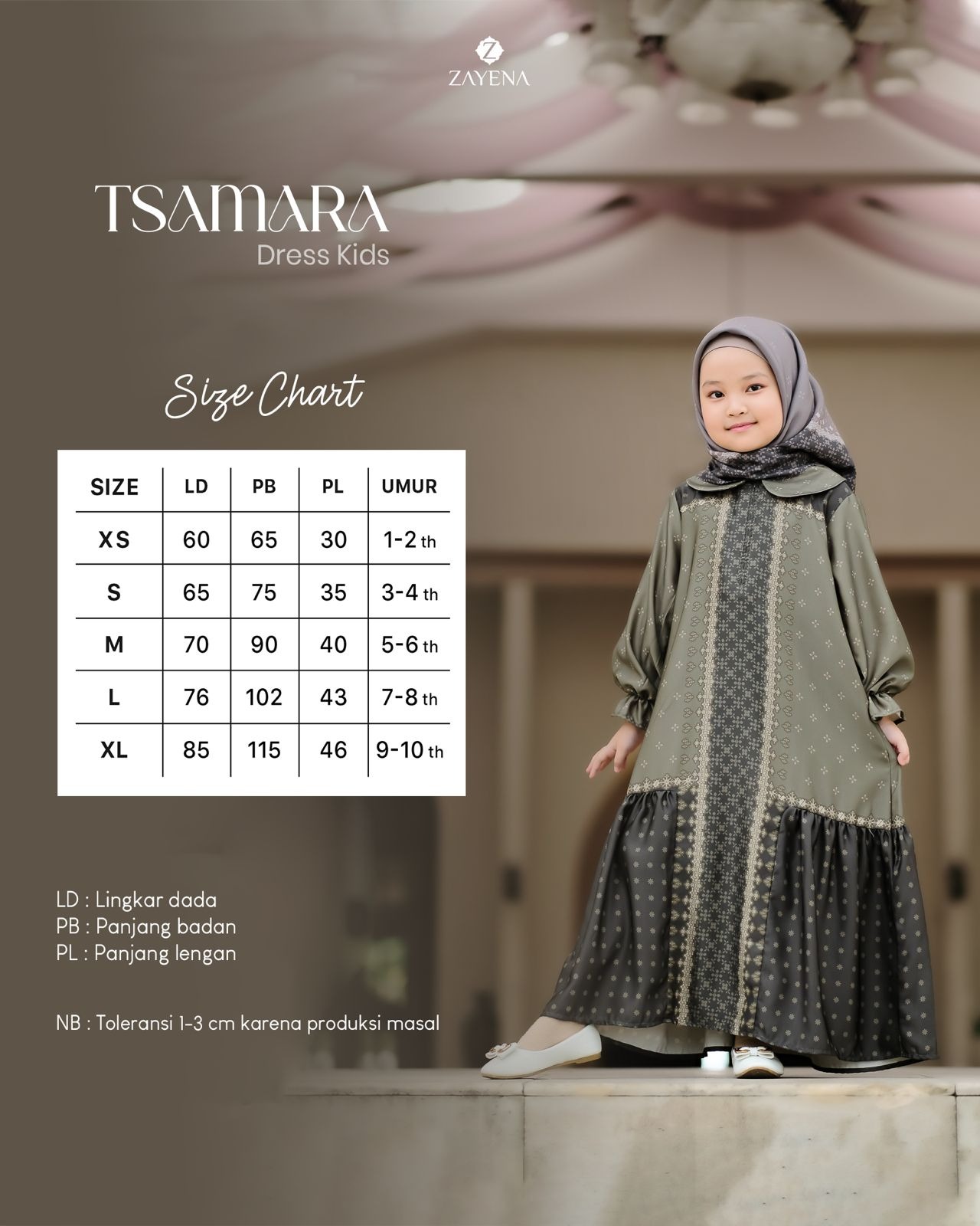 Zayena - Dress Kids Tsamara Raya Series - Sarimbit Lebaran 2026