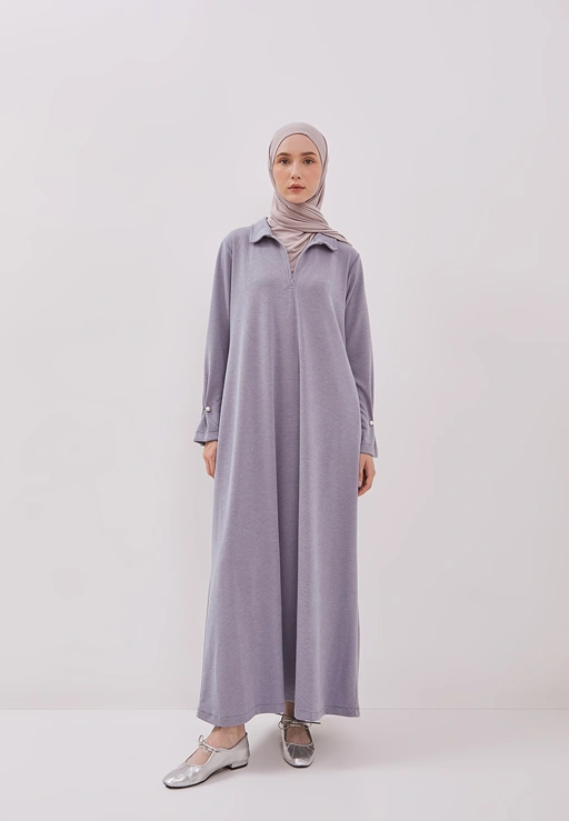 Zipped Collar Knit Abaya
