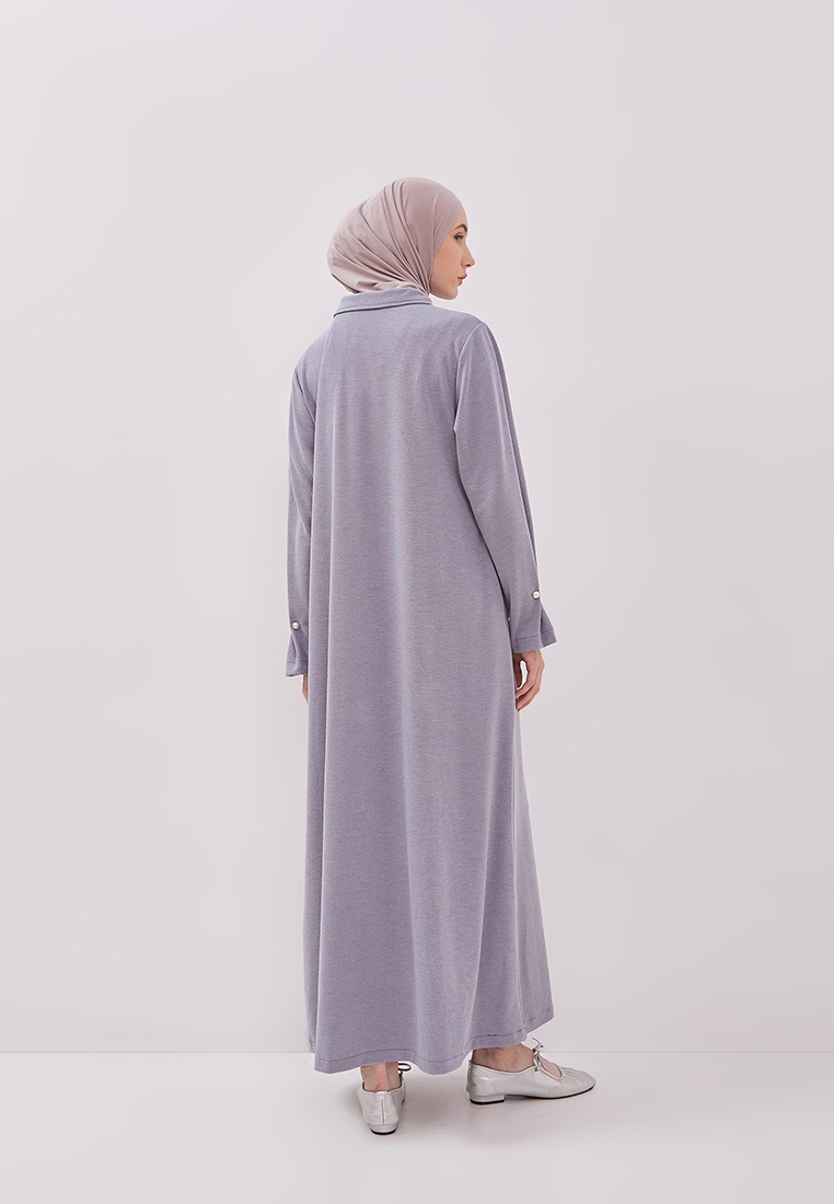 Zipped Collar Knit Abaya