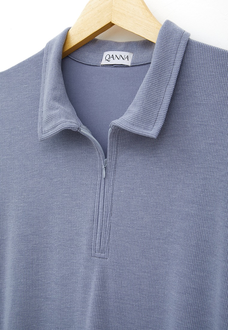 Zipped Collar Knit Abaya