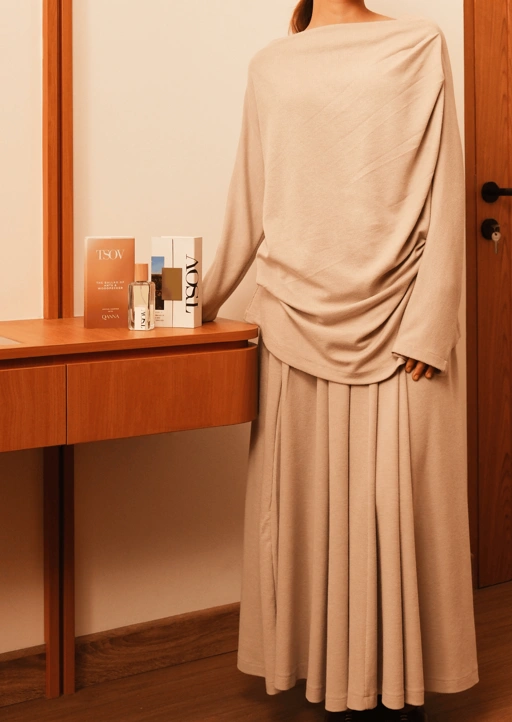 QANNA X TSOV - The Fifth Sense | Bundle Set Asymmetrical Knit Set & Perfume EDP Chapter 3 50ml / Discovery Set 6x5ml