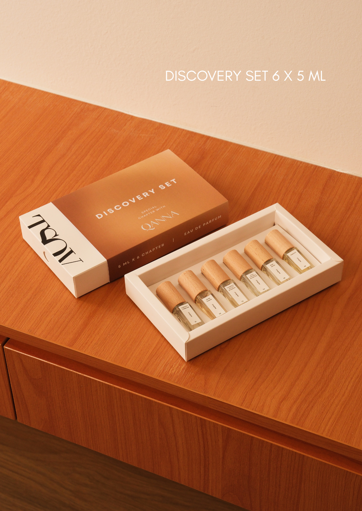 QANNA X TSOV - The Fifth Sense | Bundle Set Asymmetrical Knit Top & Perfume EDP Chapter 3 50ml / Discovery Set 6x5ml