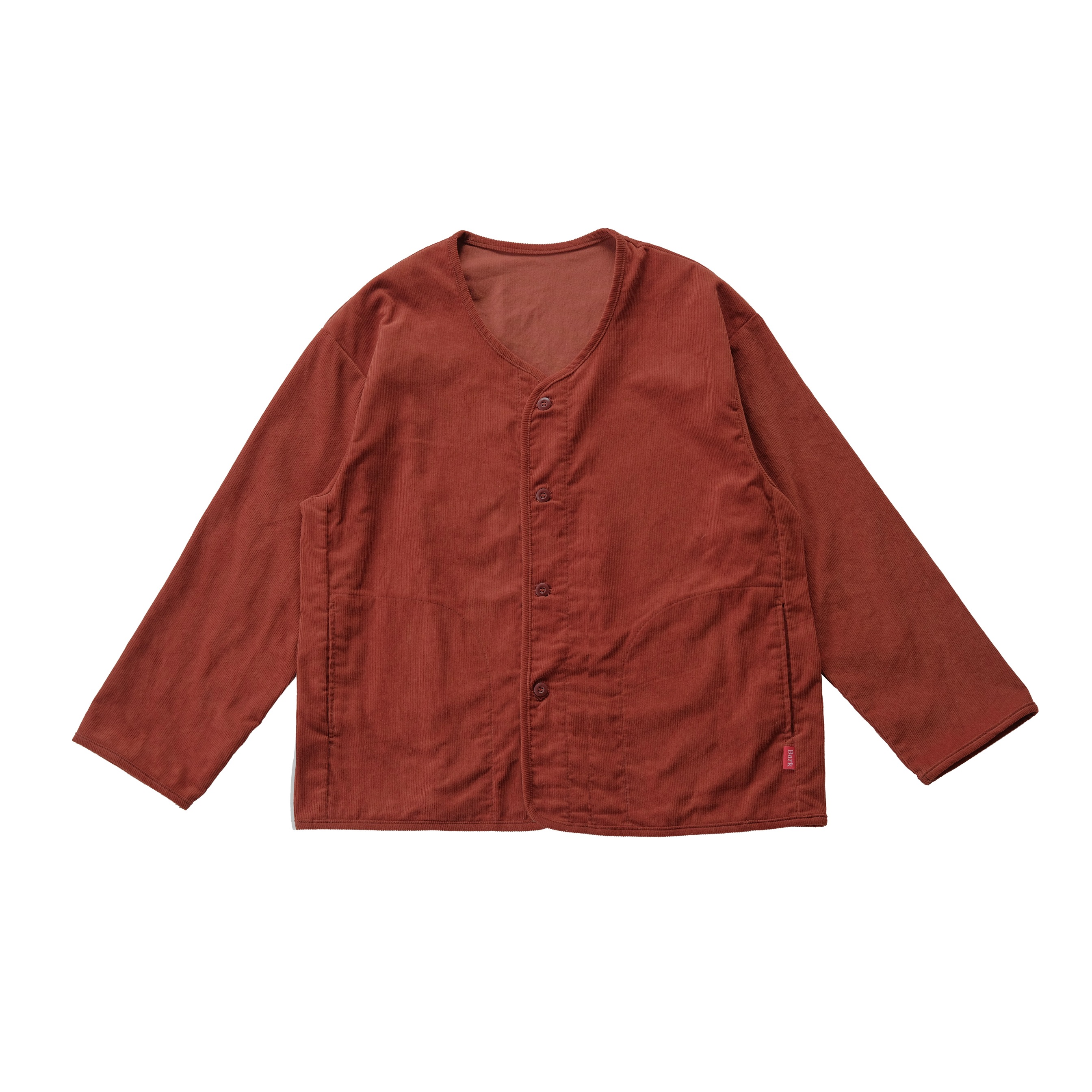 Barklana - Collarless Jacket - Terracotta