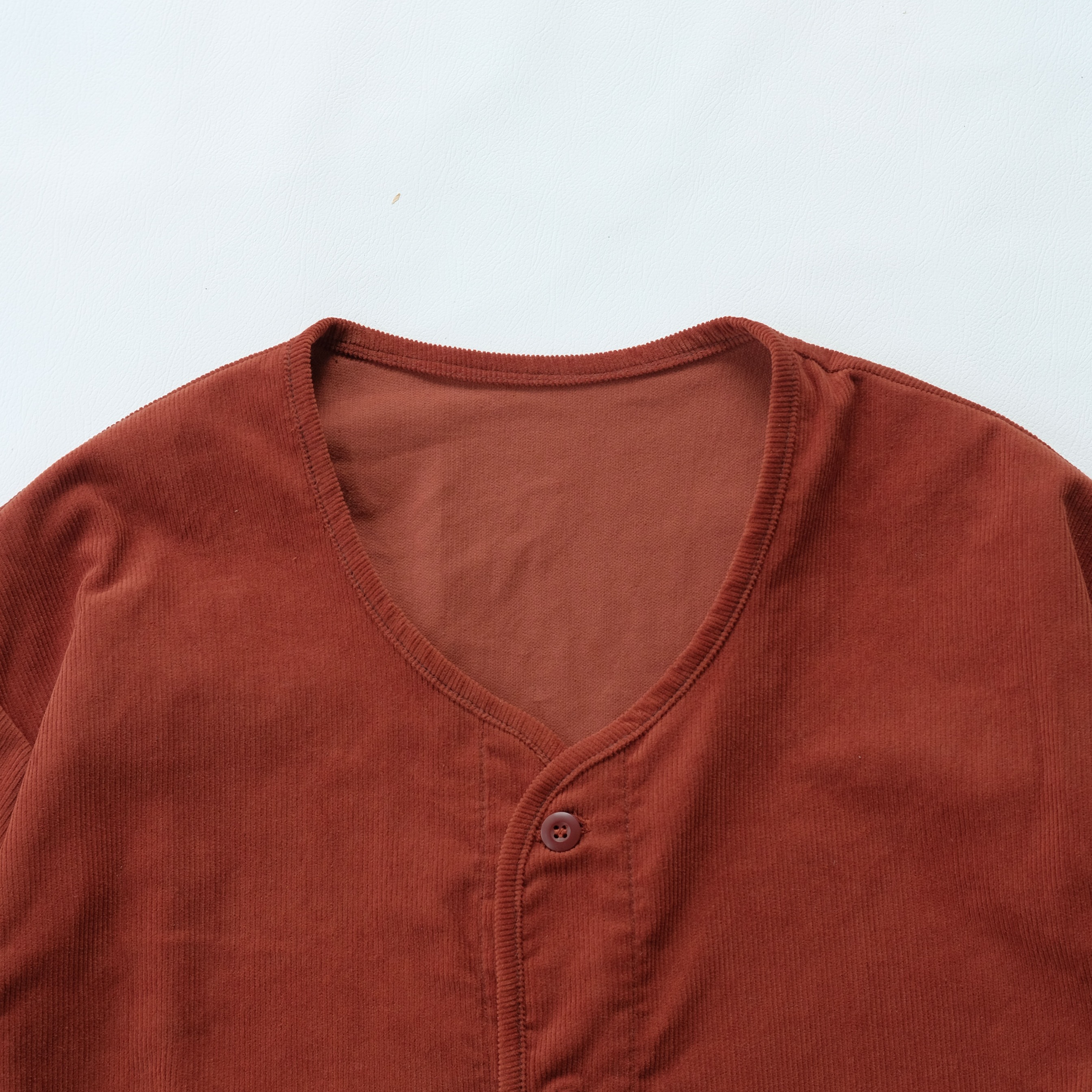 Barklana - Collarless Jacket - Terracotta