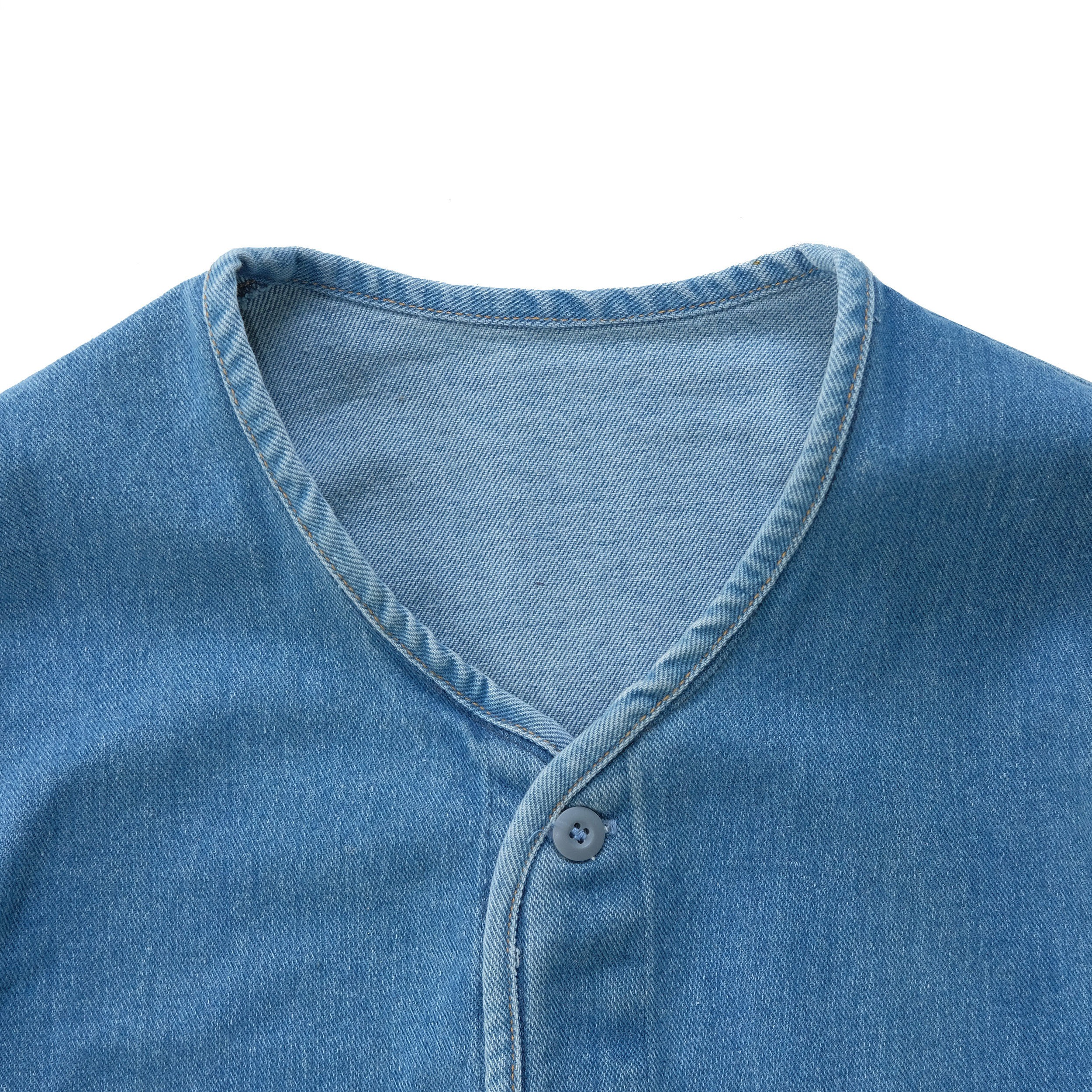 Barklana - Collarless Jacket - Light Blue Jeans