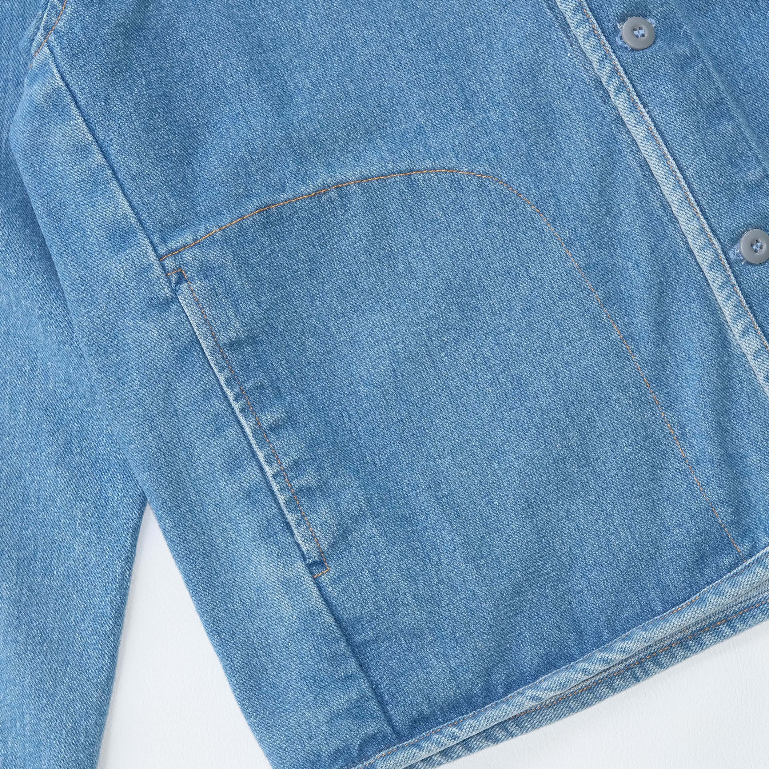 Barklana - Collarless Jacket - Light Blue Jeans
