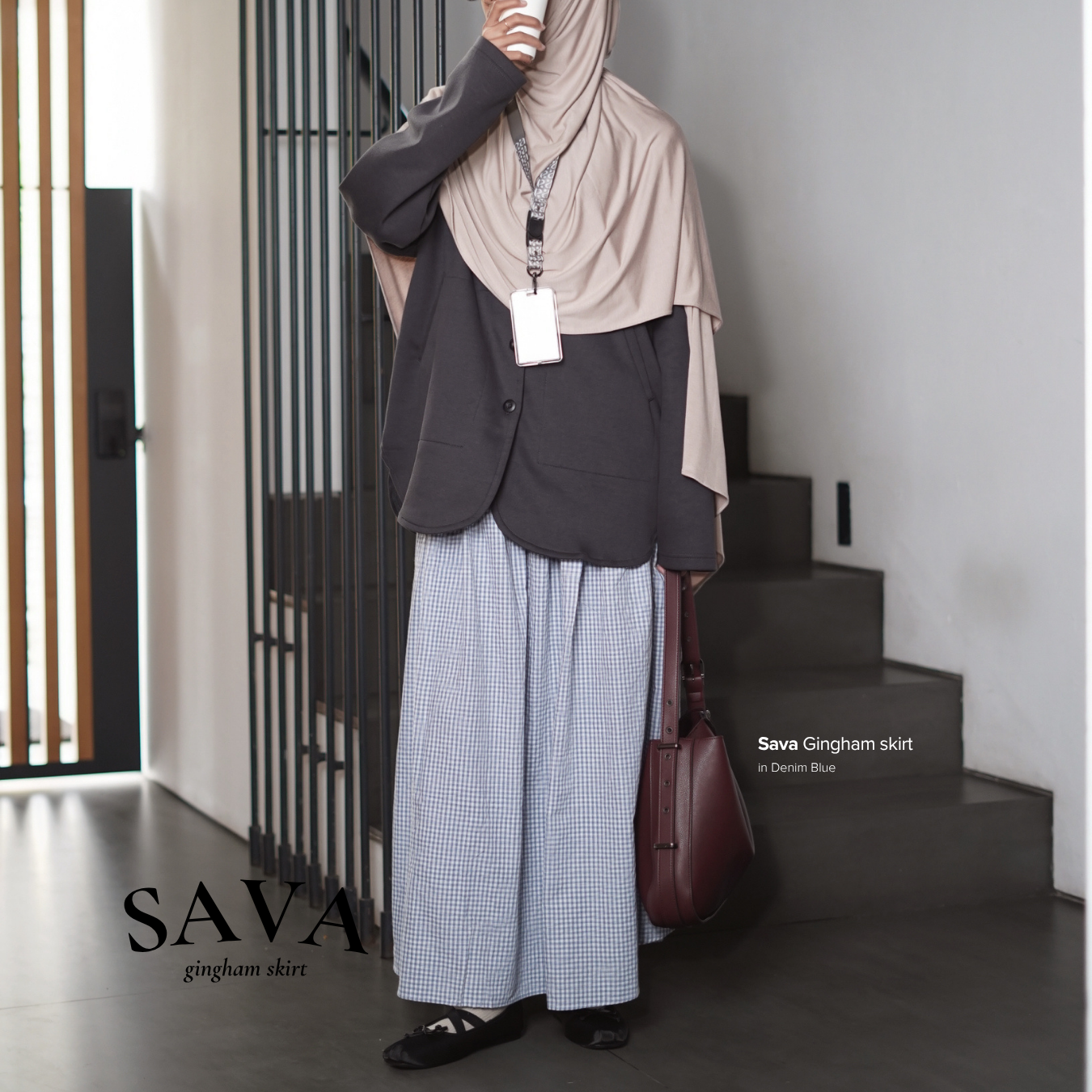 Sava Gingham Skirt