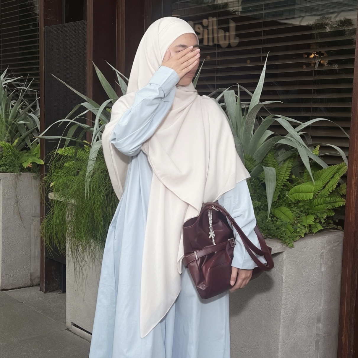 VIVIAN Arabian Voal French Square Hijab Semi Instant Syar'i