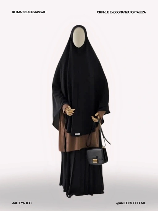 Image of Jilbab Kerudung Bergo Syari Non Pad Crinkle Airflow New Fortaleza | Aasiyah Khimar | Aaleeyah