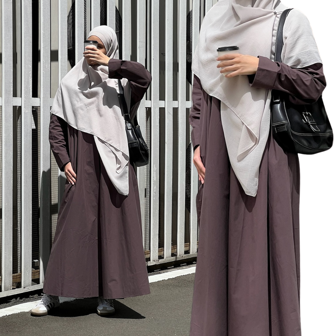 Gamis Abaya Wanita Katun Poplin | Dhia Abaya | Aaleeyah