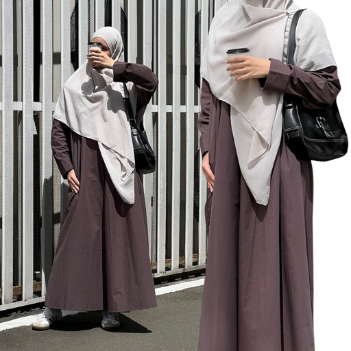 Image of Gamis Abaya Wanita Katun Poplin | Dhia Abaya | Aaleeyah