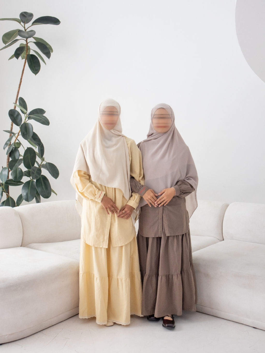 Aaleeyah - VIVIAN One Set Setelan Wanita Katun Linen (2in1, Tunik dan Rok)