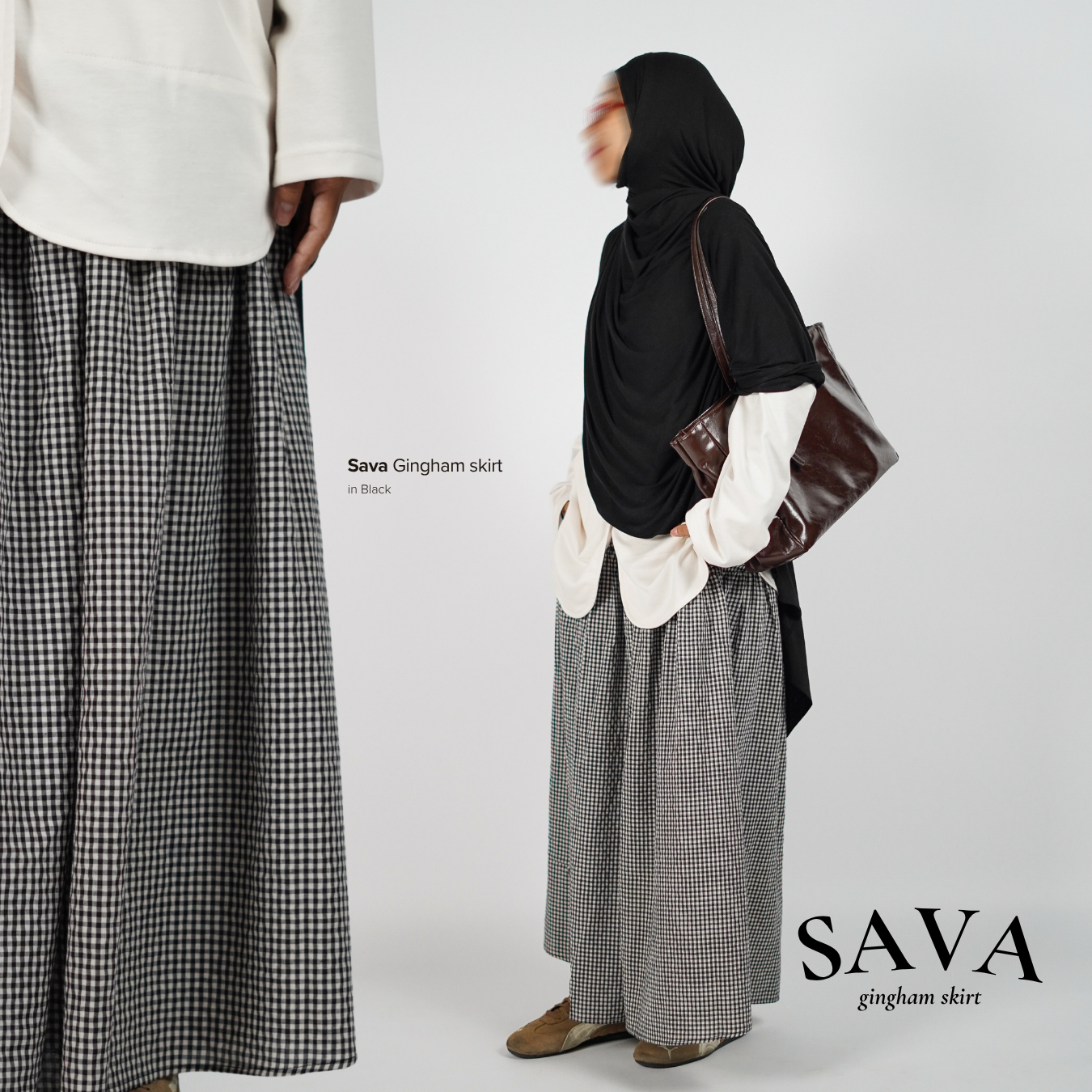 Sava Gingham Skirt