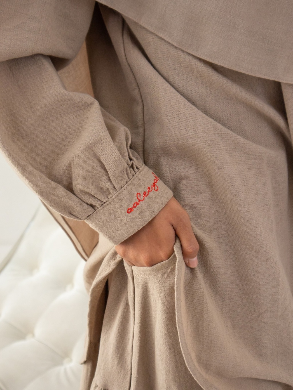 Aaleeyah - VIVIAN One Set Setelan Wanita Katun Linen (2in1, Tunik dan Rok)
