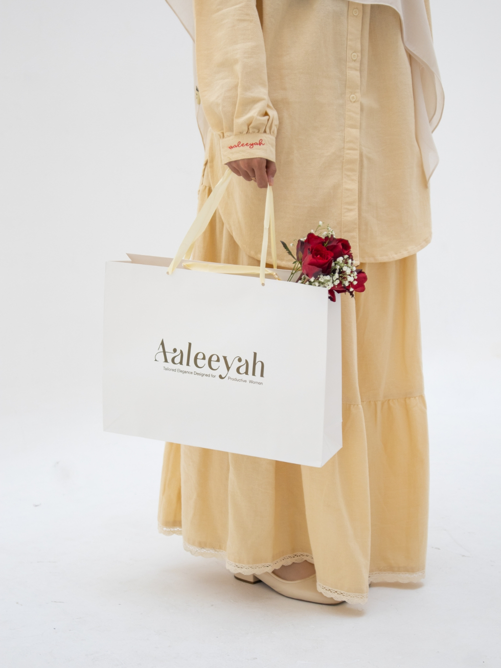 Aaleeyah - VIVIAN One Set Setelan Wanita Katun Linen (2in1, Tunik dan Rok)