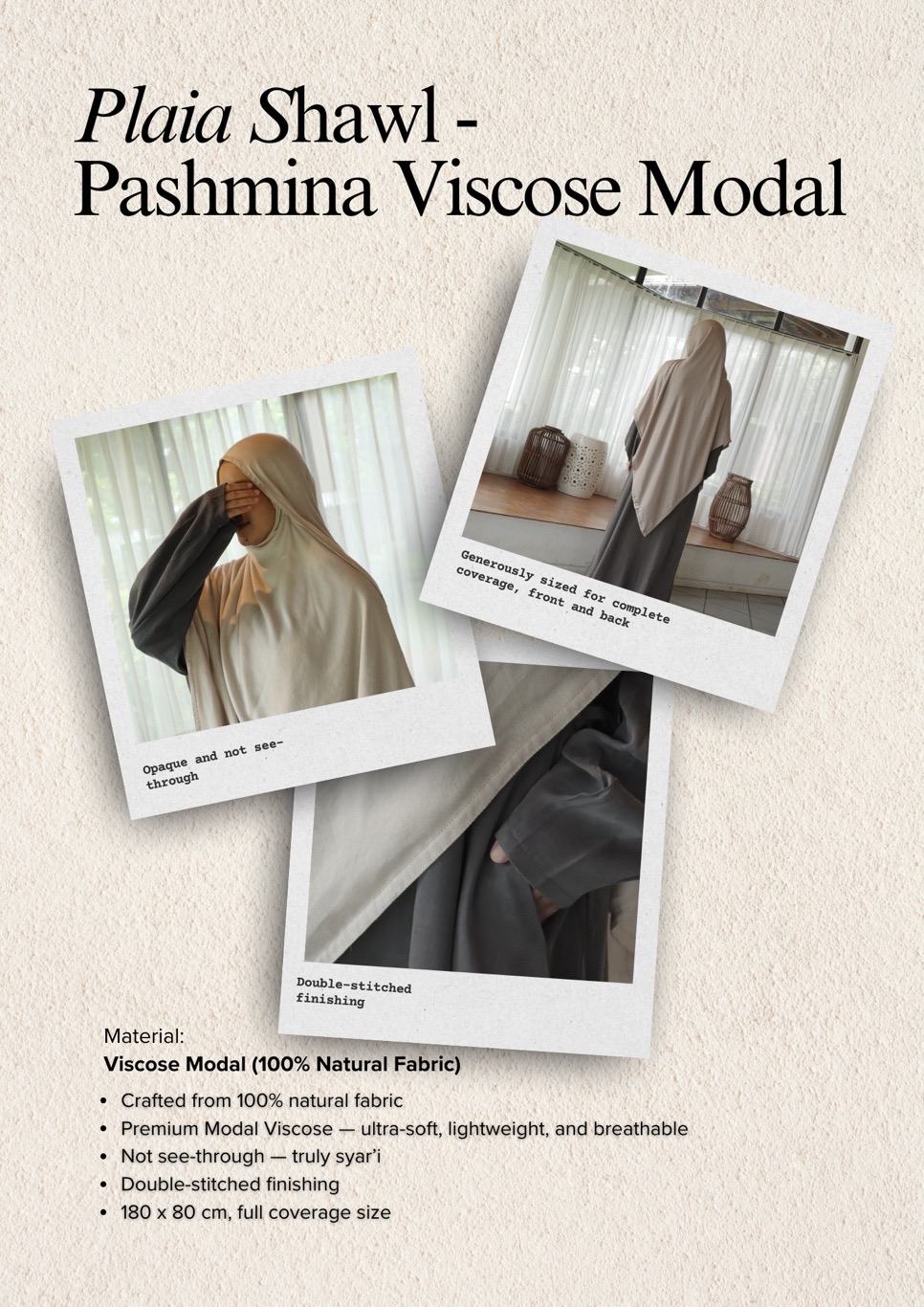 Plaia Shawl Pashmina Viscose Modal | Plaia | Aaleeyah