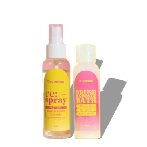 Image of RE:MINE PAKET HEMAT BRUSH &  SPONGE CLEANSER | Re:spray dan Brush & Sponge bath 100ml