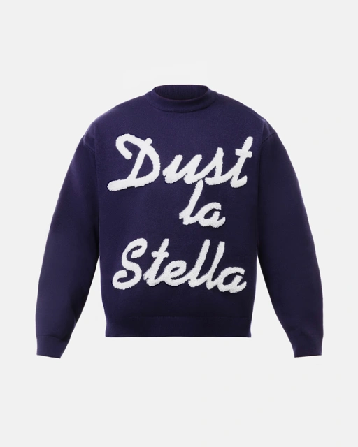 Image of Navy Blue Signature Knit Long-Sleeve