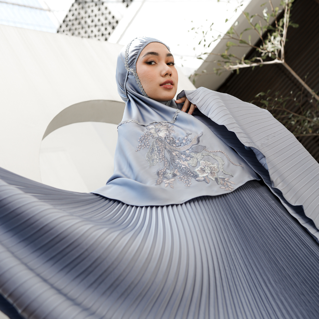 Mukena AIKILA : SAVRINA in Stone Blue