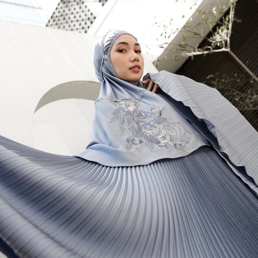 Mukena AIKILA : SAVRINA in Stone Blue