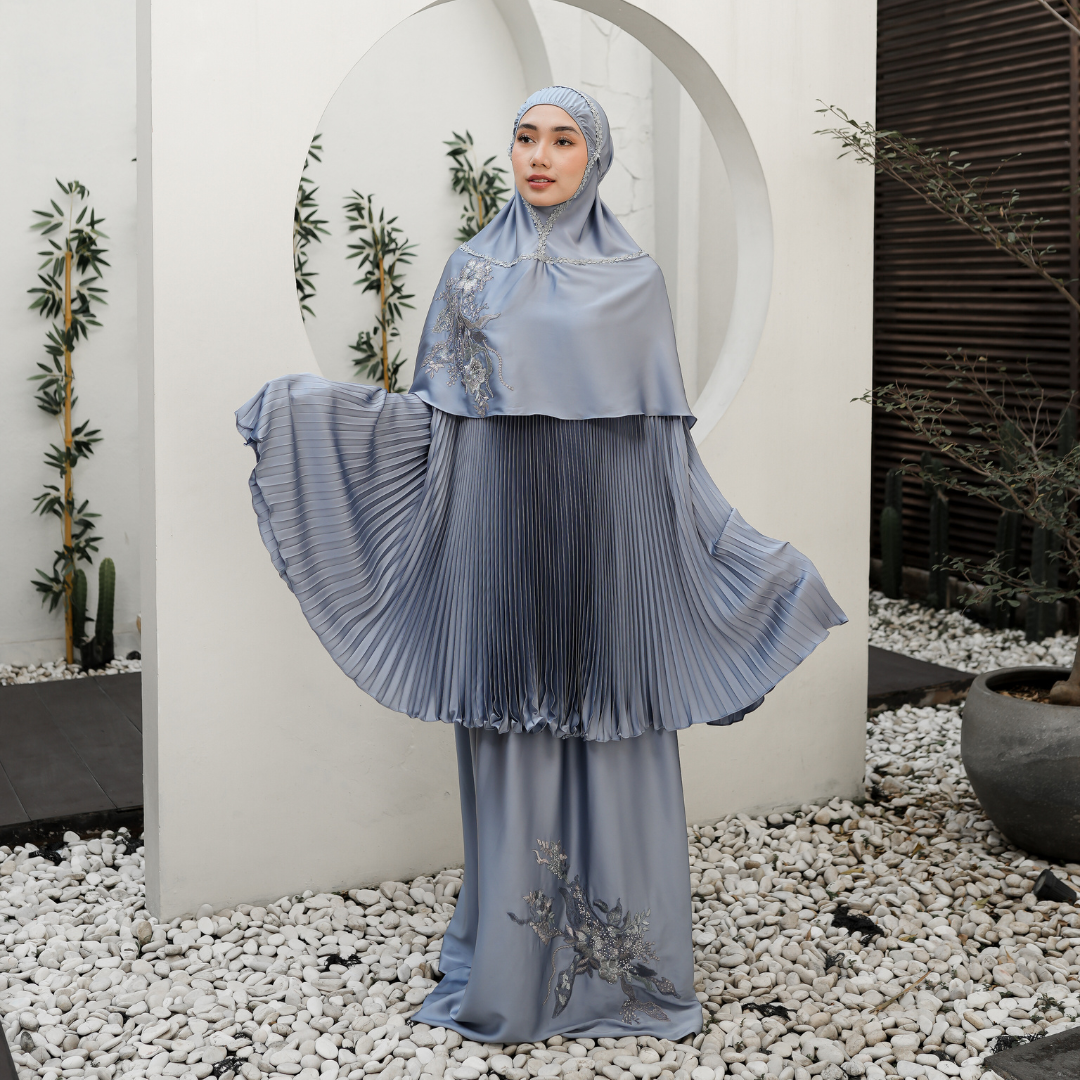 Mukena AIKILA : SAVRINA in Stone Blue