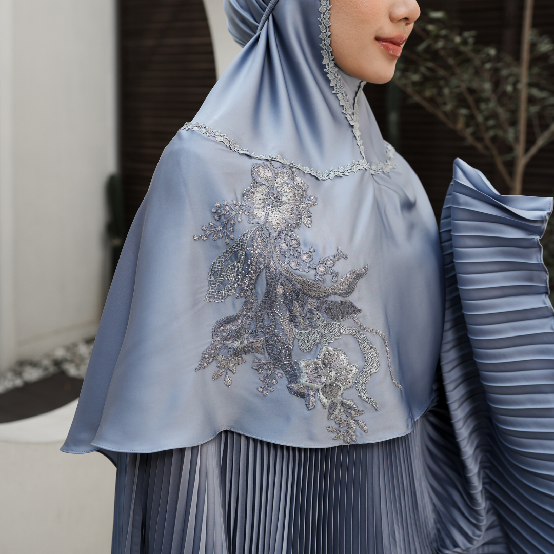 Mukena AIKILA : SAVRINA in Stone Blue
