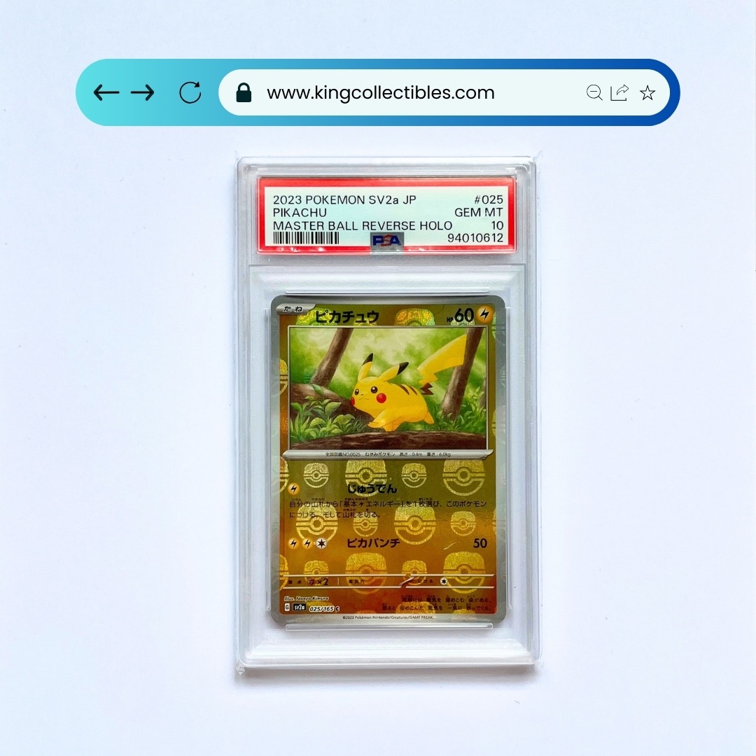 Pokemon Pikachu sv2a #025 PSA 10 - Master Ball Reverse Holo (Japan)