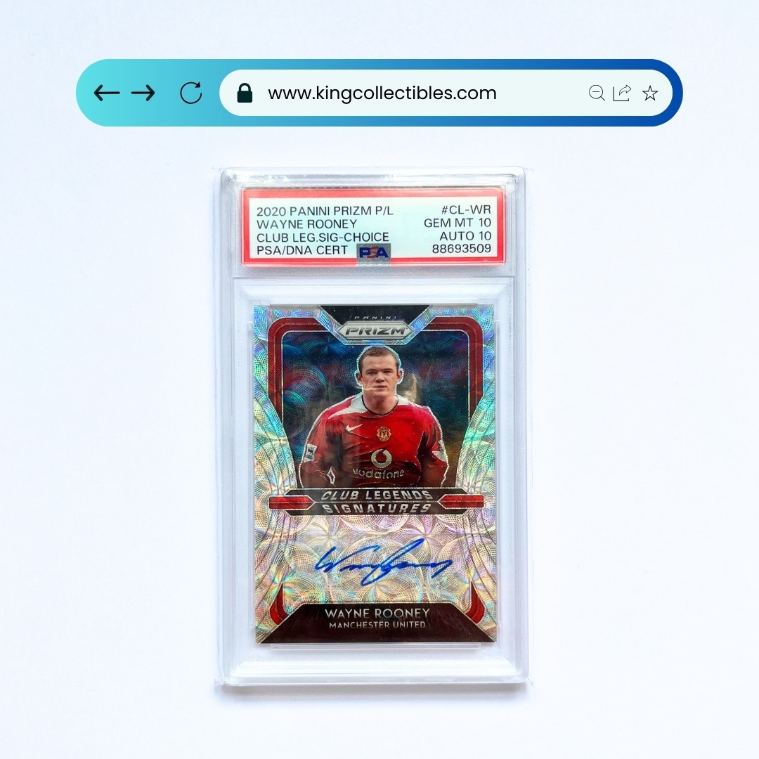 Wayne Rooney 2020-21 Panini PRIZM P/L Club Legends Signatures PSA10