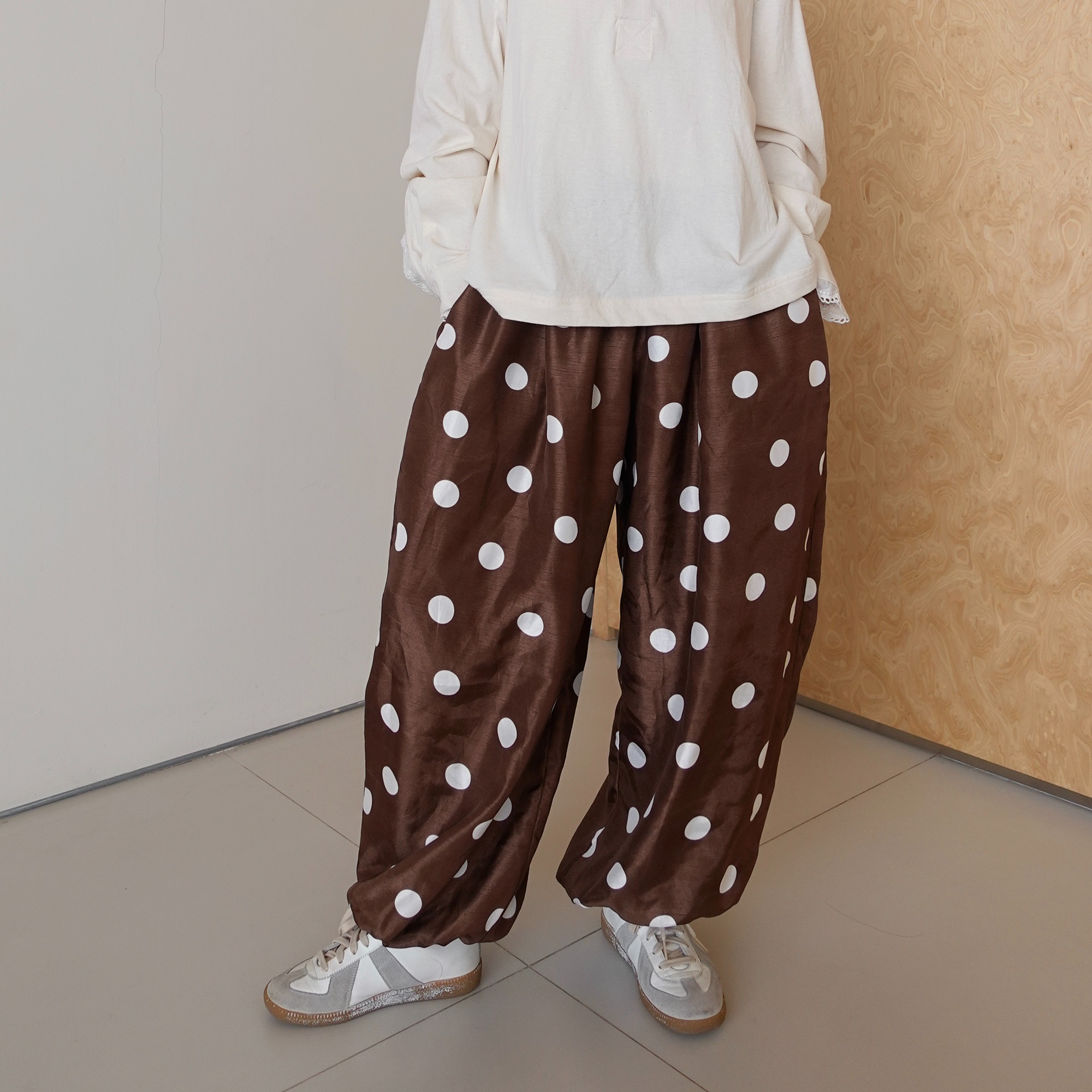 Polkadot Baloon Pants in Brown