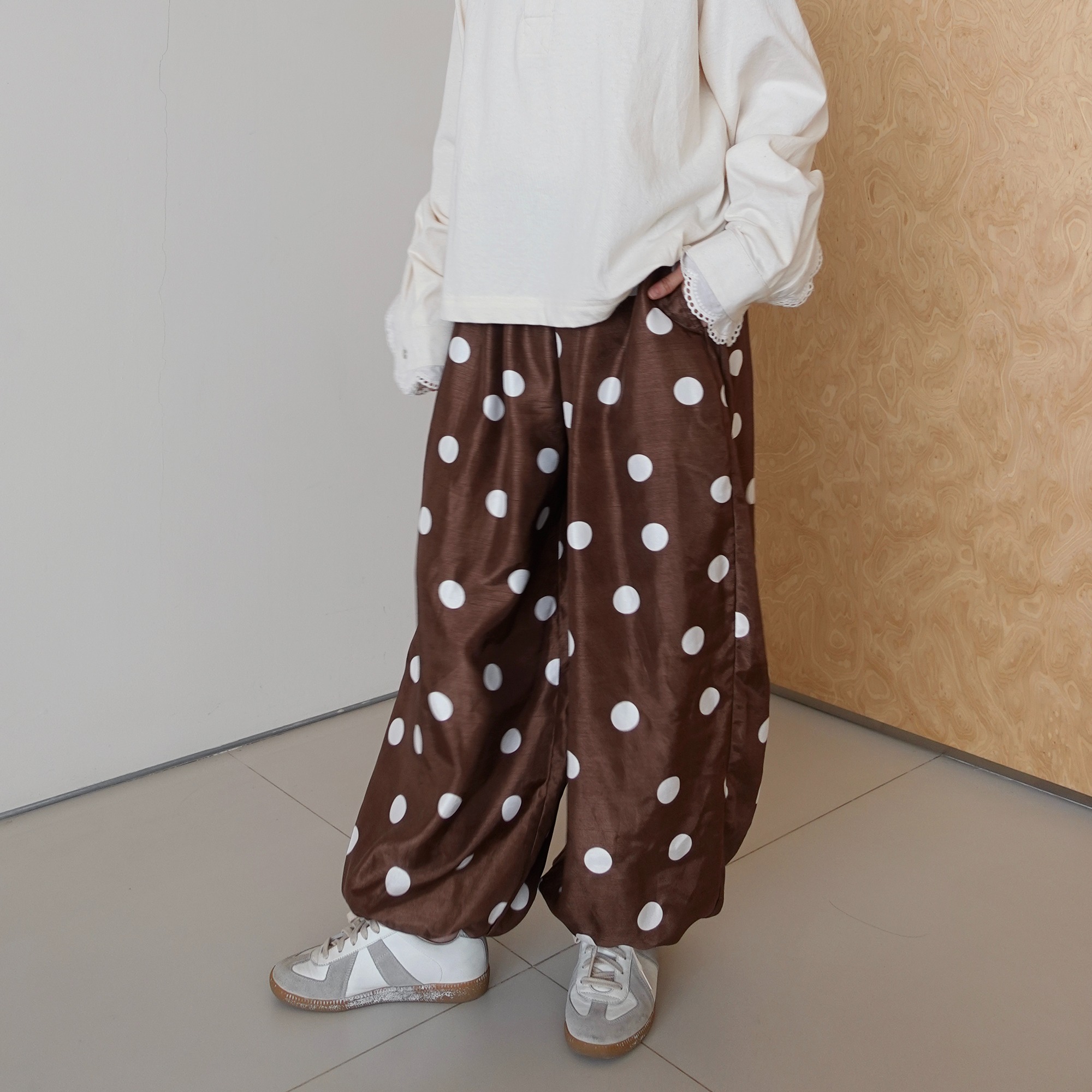 Polkadot Baloon Pants in Brown
