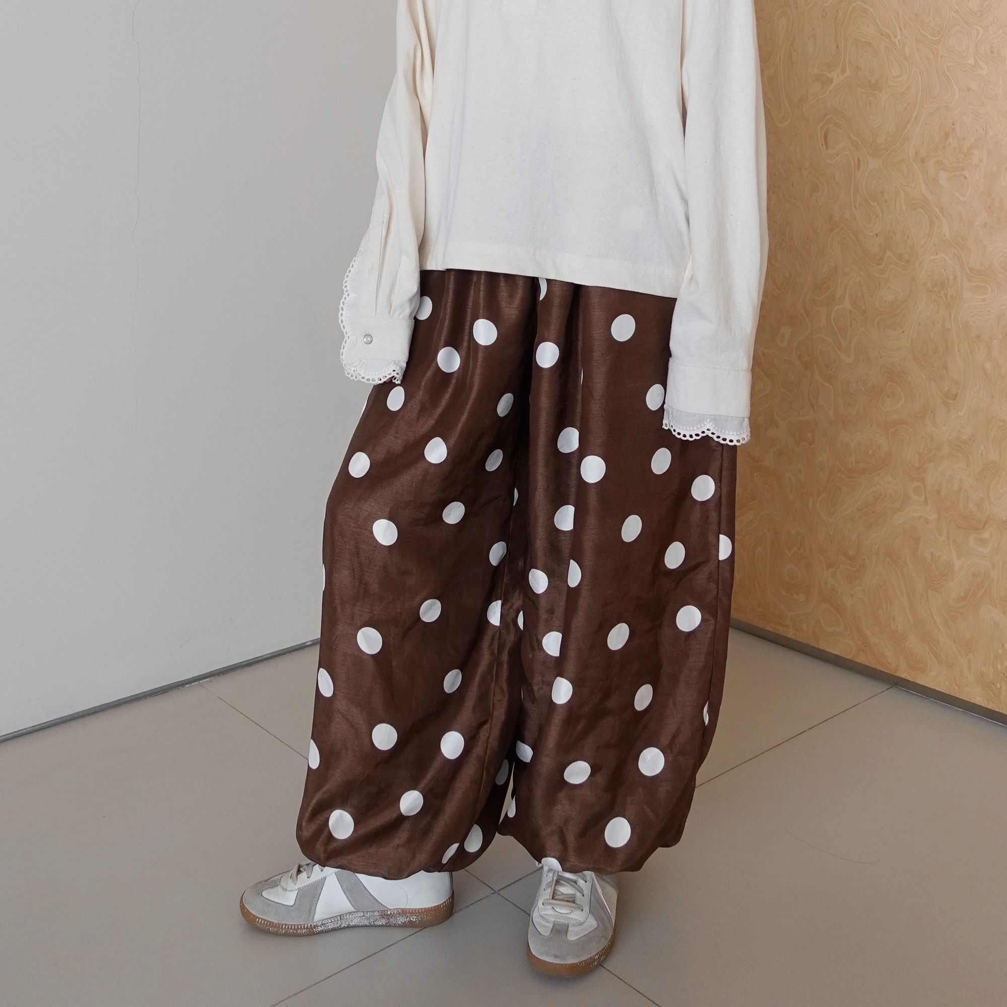 Polkadot Baloon Pants in Brown