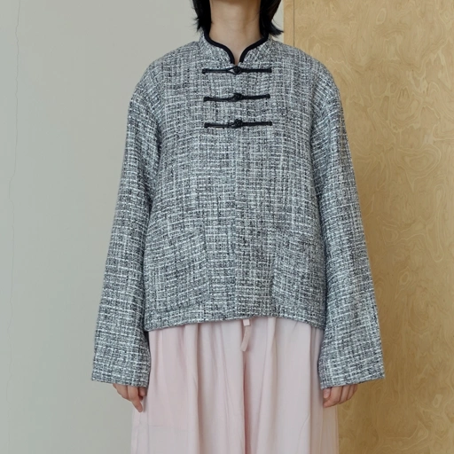 Image of Tweed Shanghai Button Jacket 