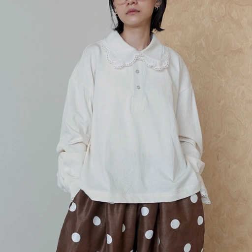 Image of Vintage Lace Oversize Polo