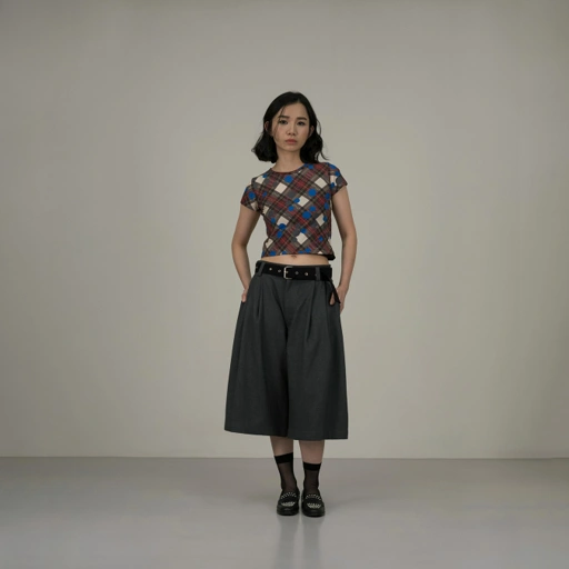 Image of Polka on Tartan Baby Tee