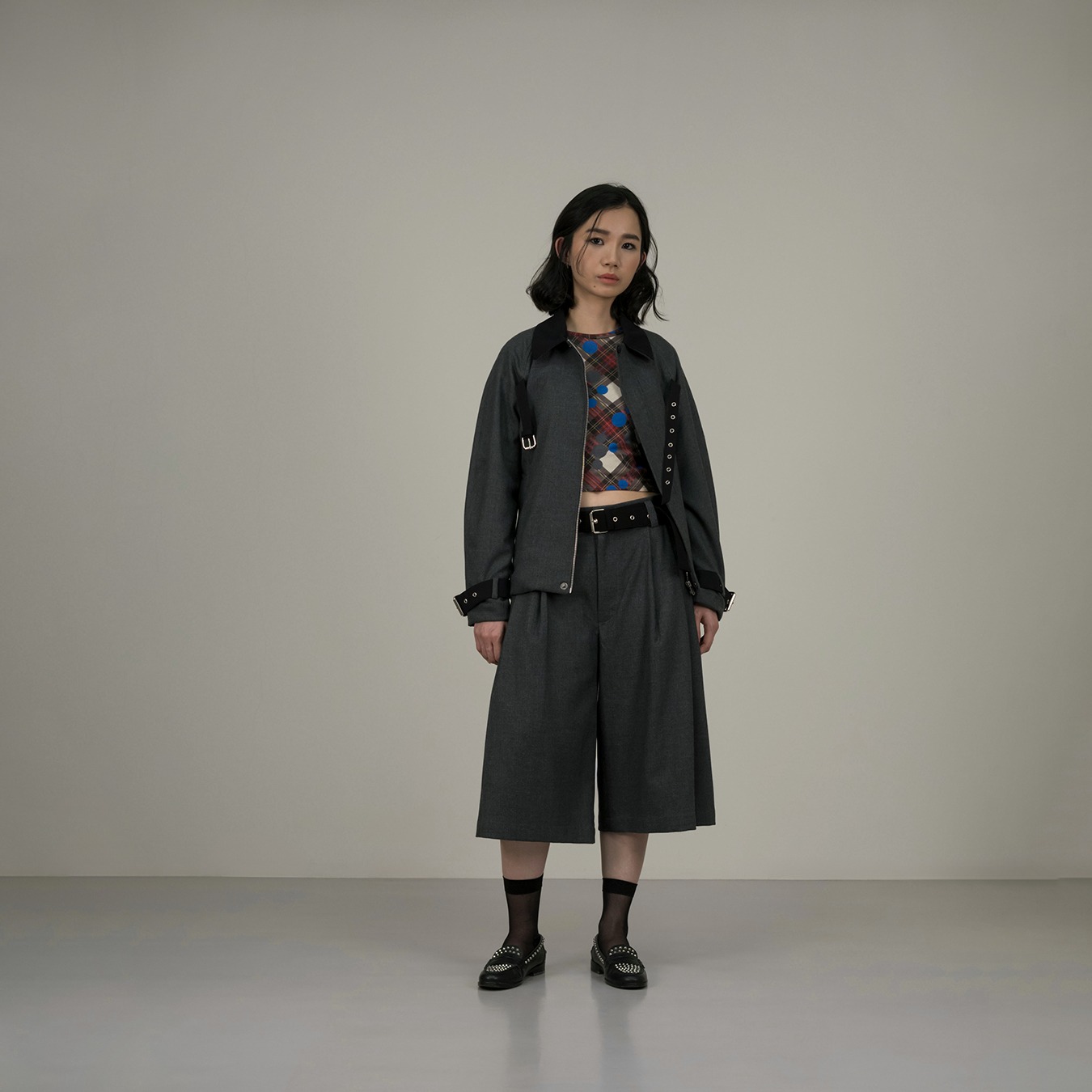 Belted Baggy Culotte - Grey