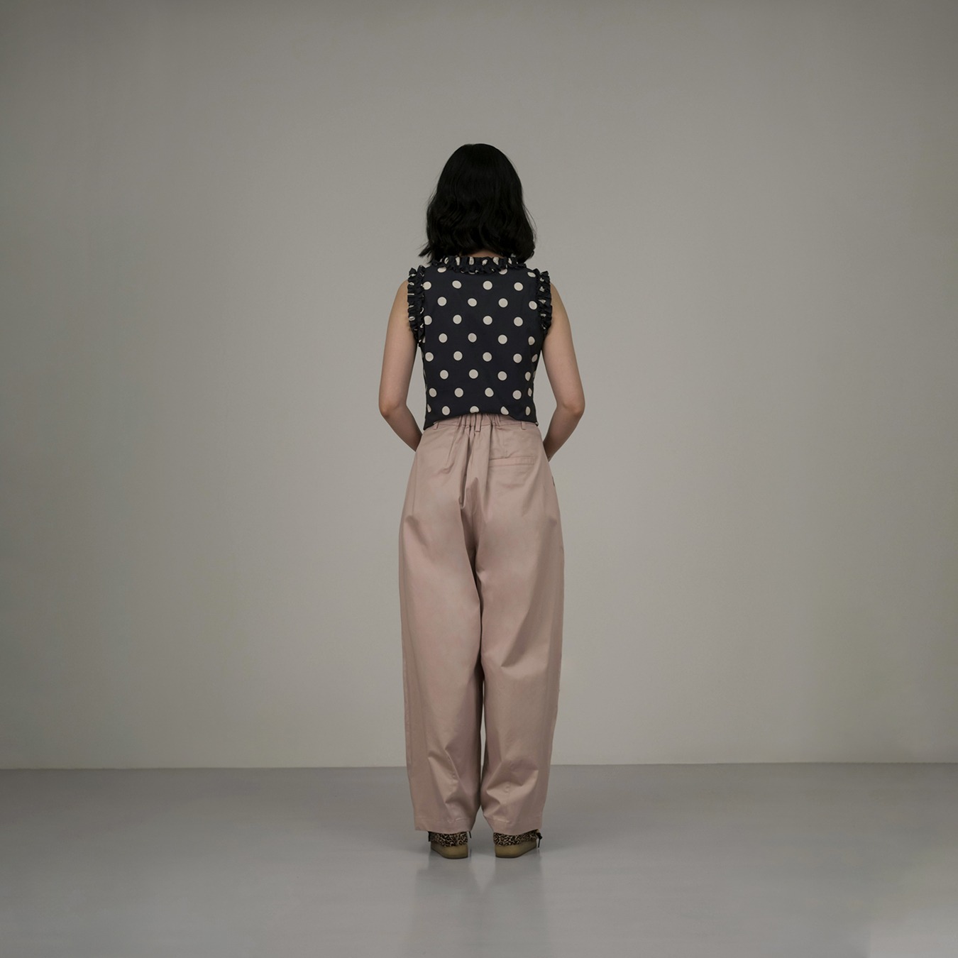 Pleats Baggy Pants in Pink