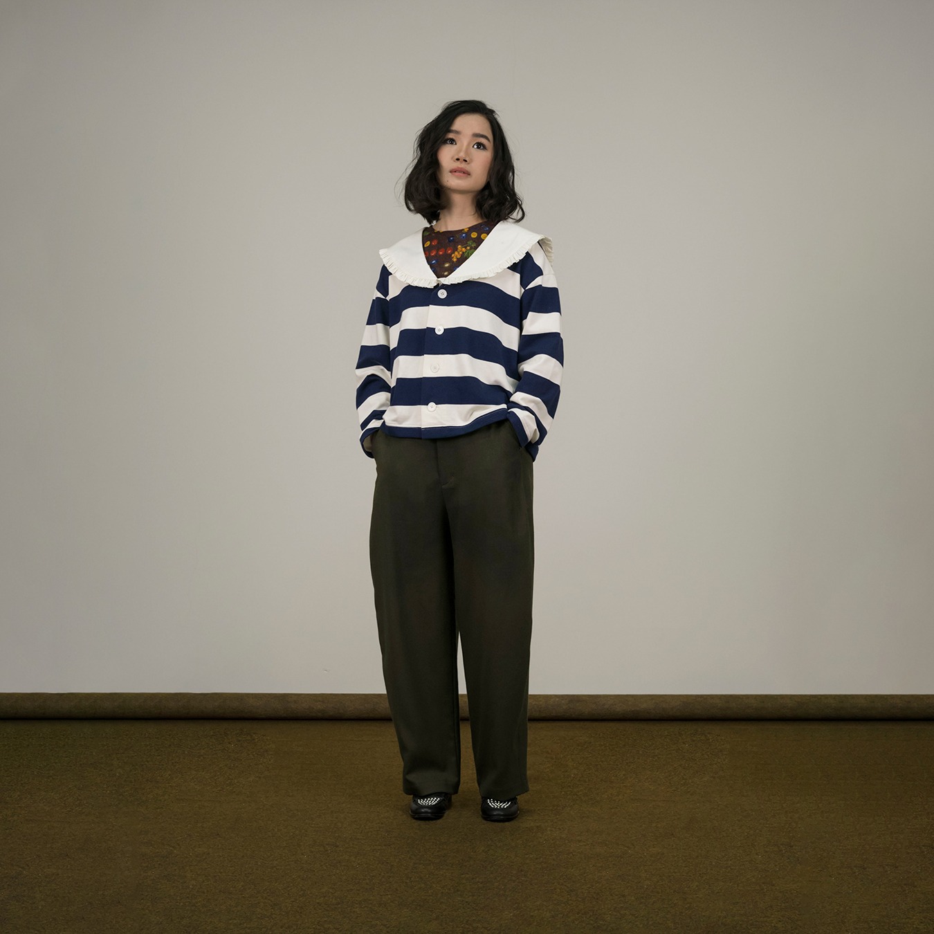 Girl Sailor Cardigan in Navy