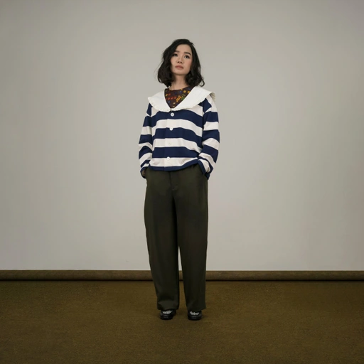 Image of Girl Sailor Cardigan in Navy