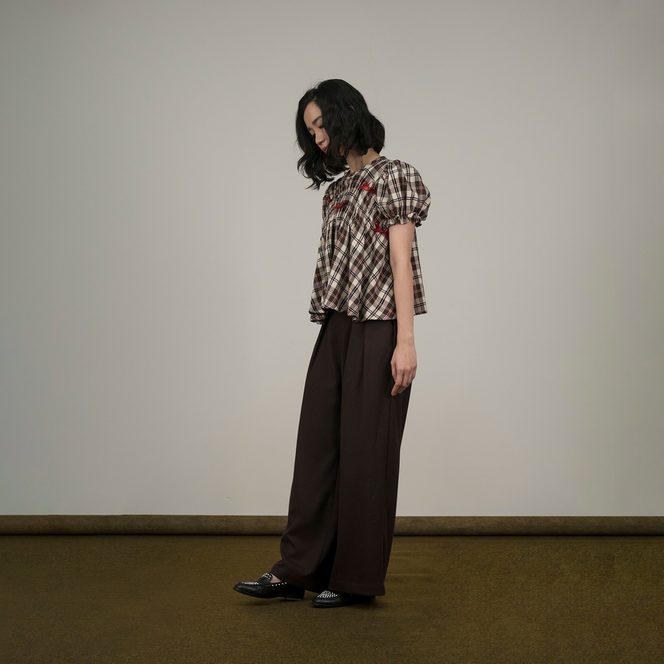 Fluid Pleated Pants in Coffee