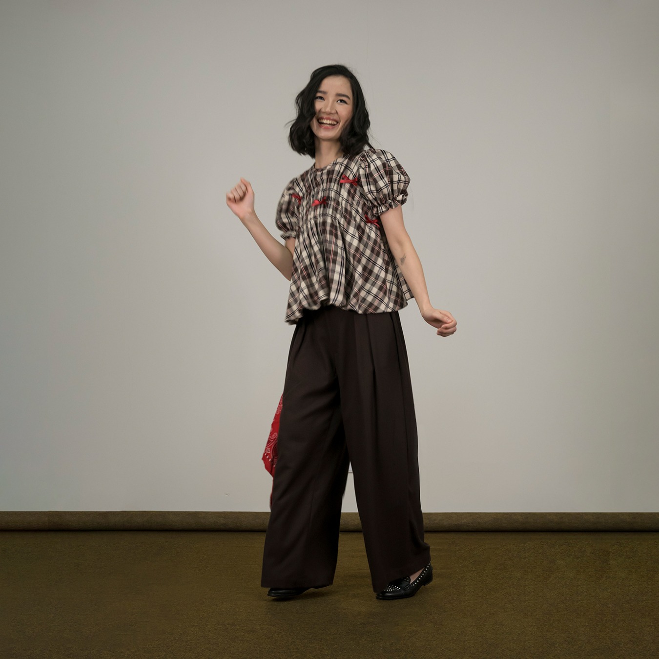 Fluid Pleated Pants in Coffee