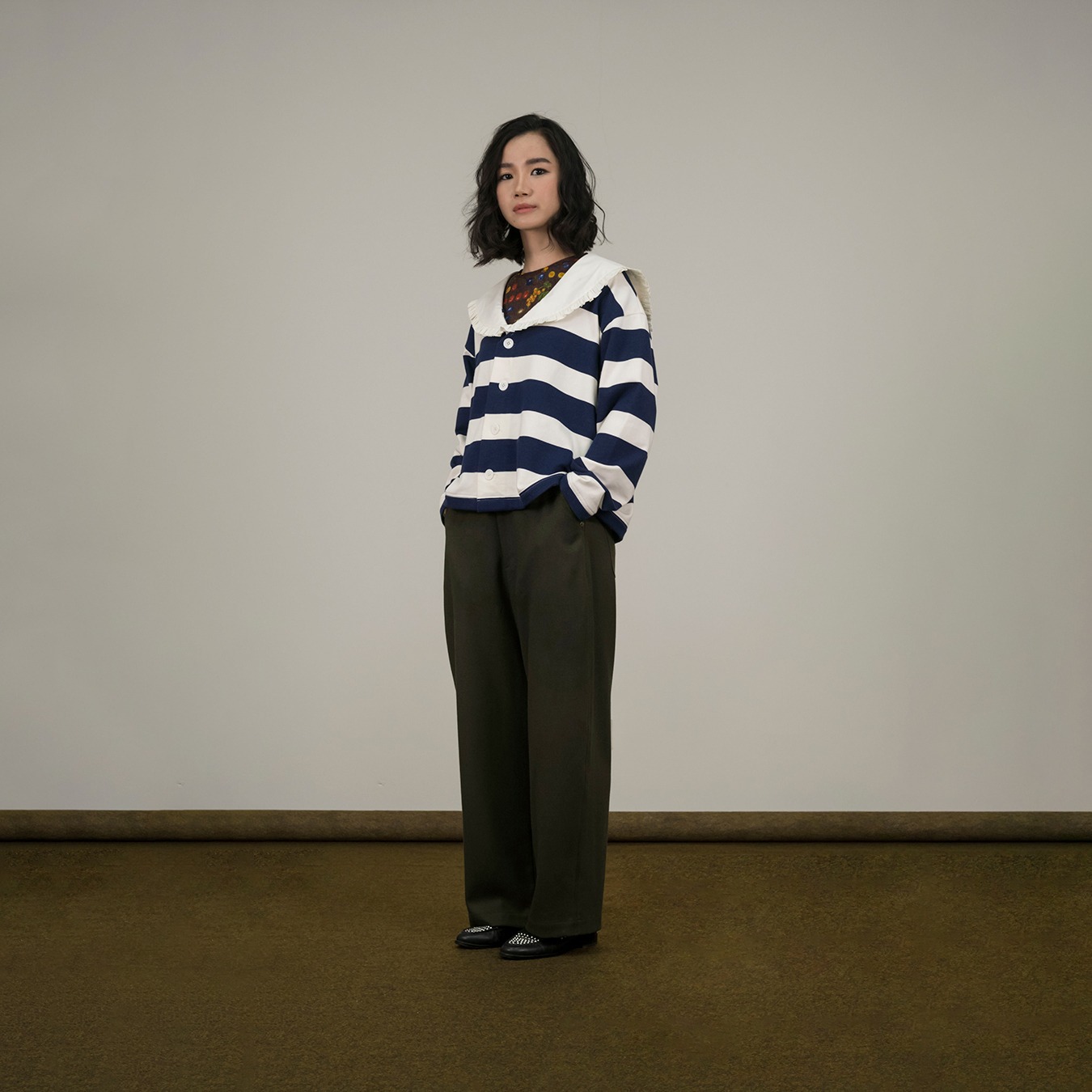 Girl Sailor Cardigan in Navy
