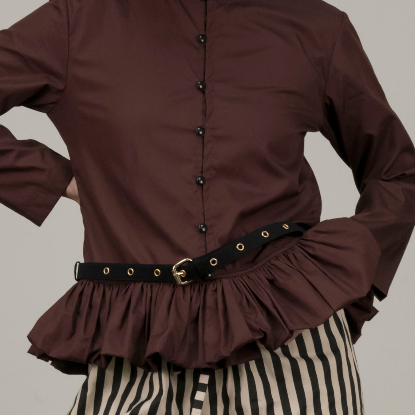 Bordeaux Tutu Shirt with Belt