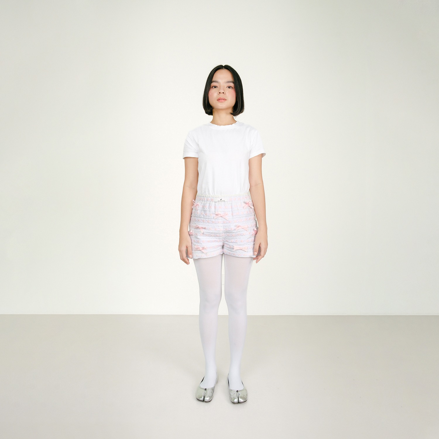 Broderie Pink Ribbon Shorts