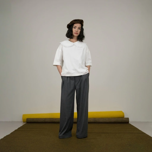 Image of Peterpan Lace Collar Top in White