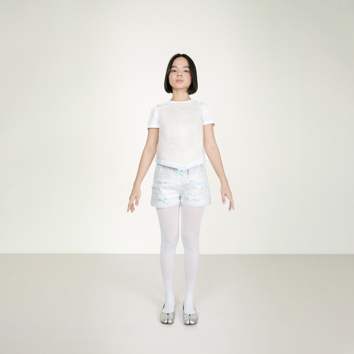Broderie Blue Ribbon Shorts