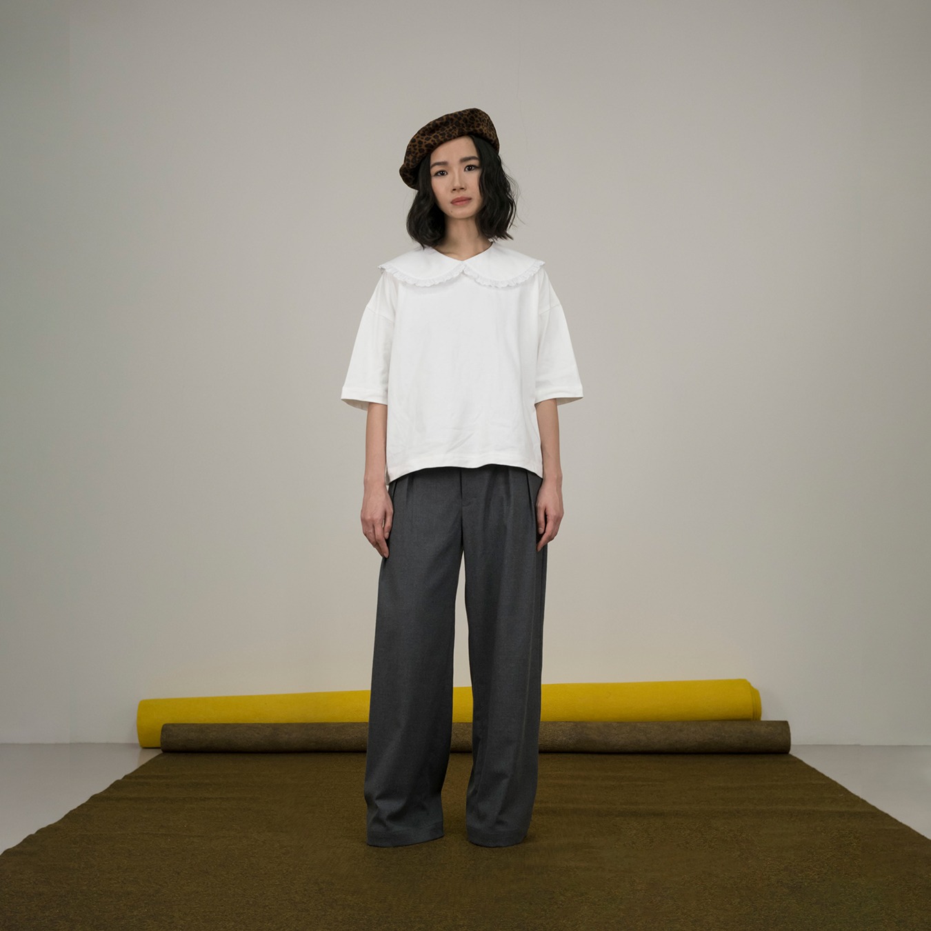 Peterpan Lace Collar Top in White