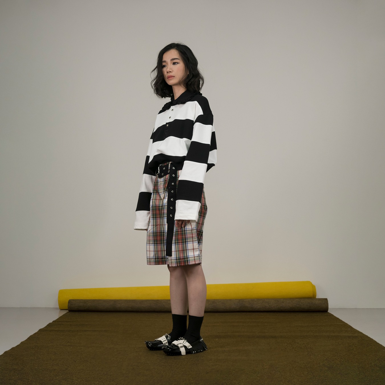 Stripes Patch Oversized Rugby Shirt
