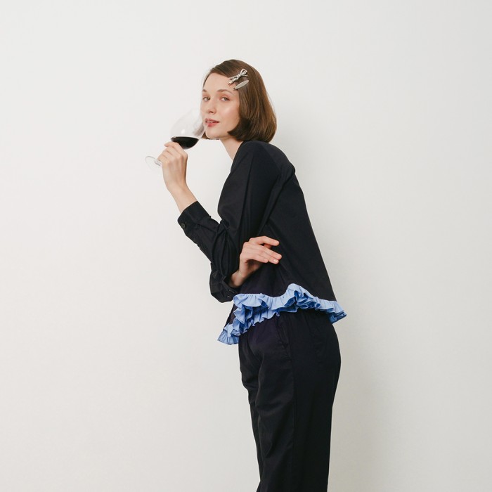 Frill Edge Long Sleeve Shirt