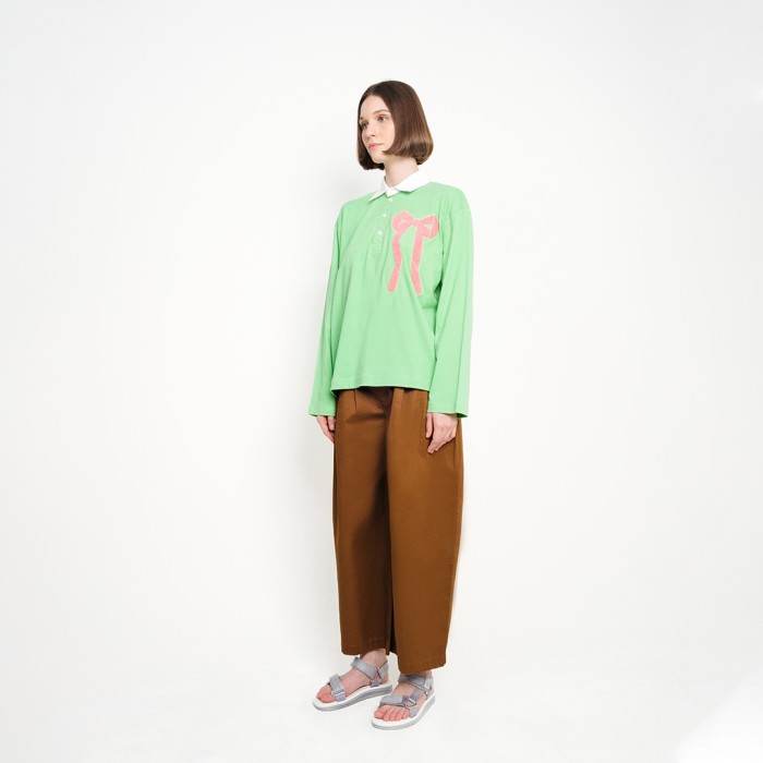 Ribbon Towel Polo Shirt in Green